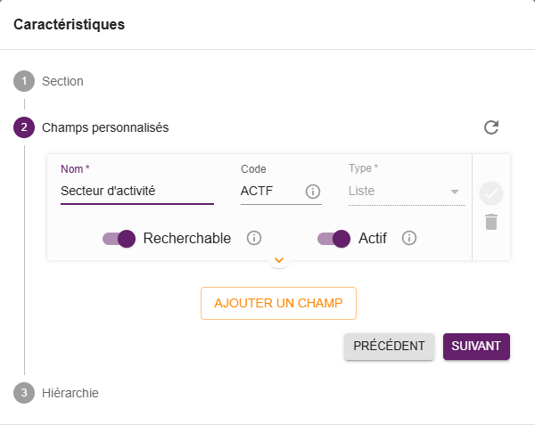 Exemple Champ personalisé